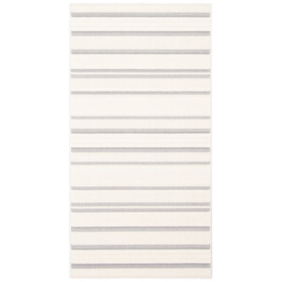 Ensemble de tapis rayés ivoire / gris