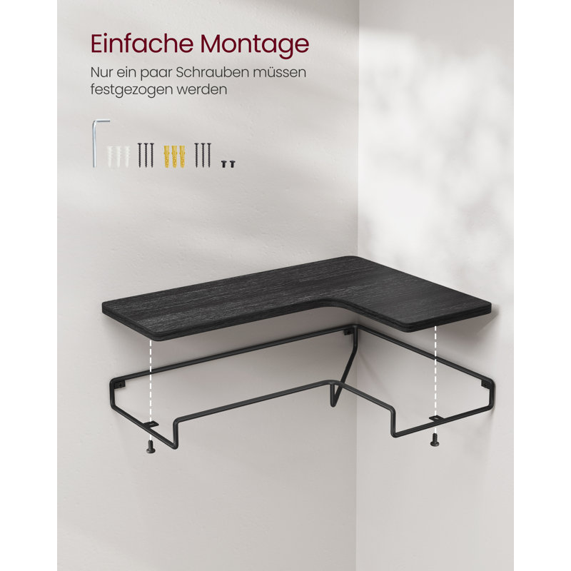 L-Förmiges Eckregal, 2Er Set, Wandregal, Industrie-Design, Für Wohnzimmer, Schlafzimmer, Küche, Natureichenfarben-Wolkenweiß