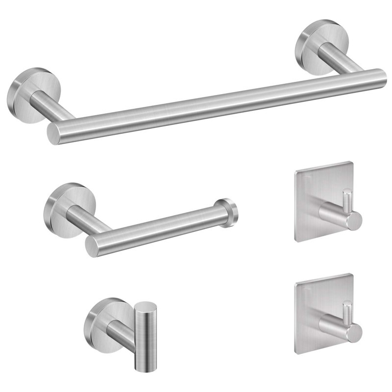 5-Pieces Bathroom Hardware Accessories Set, Nickel