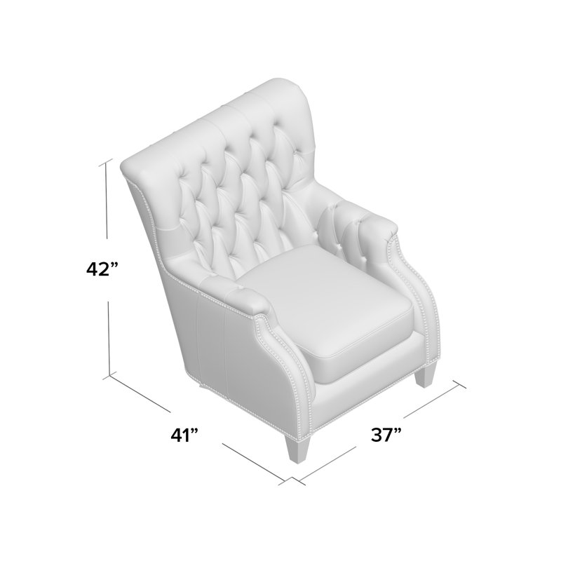 CC 93.98Cm Wide Tufted Full Grain Leather Club Chair
