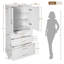 Armoire à linge autoportante pour rangement de salle de bain-1841686321