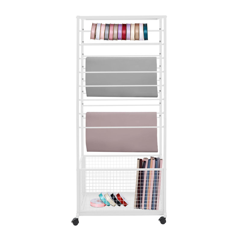Ribbon Multifunctional Holder Organizer Rack  Flower Wrapping Paper Storage Stand, Natural