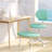 Upholstered Office Chair Ergonomic Cross-Legged Desk Chair with Lumbar Support and Wheels Meditation Chair-349671579