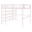 Lit mezzanine en métal rose avec coin lecture et tablette latérale - expérience pratique pleine grandeur dans une chambre à coucher moderne et pratique-2115796595-2115796605