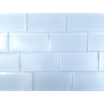 Frosted Elegance 3'' W x 6'' L Glass Peel and Stick Subway Tile