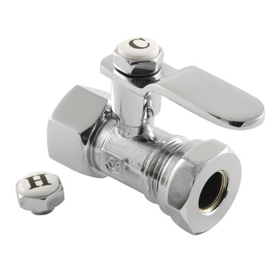 Kingston Brass Whitaker 1/2-Inch FIP x 1/2 or 7/16-Inch Slip Joint Quarter-Turn Straight Stop Valve
