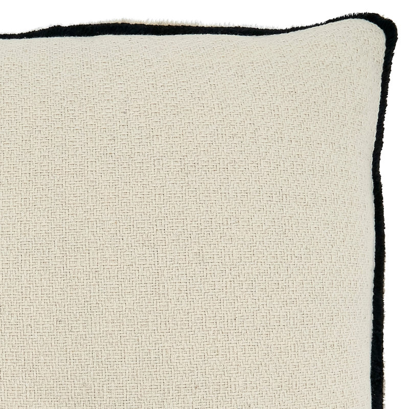 Reversible Black and White Cotton Throw Pillow