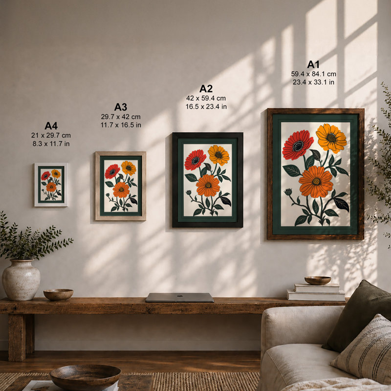 Daisy Study Botanical - Print, Unframed, A4 - 29.7 x 21.0 cm