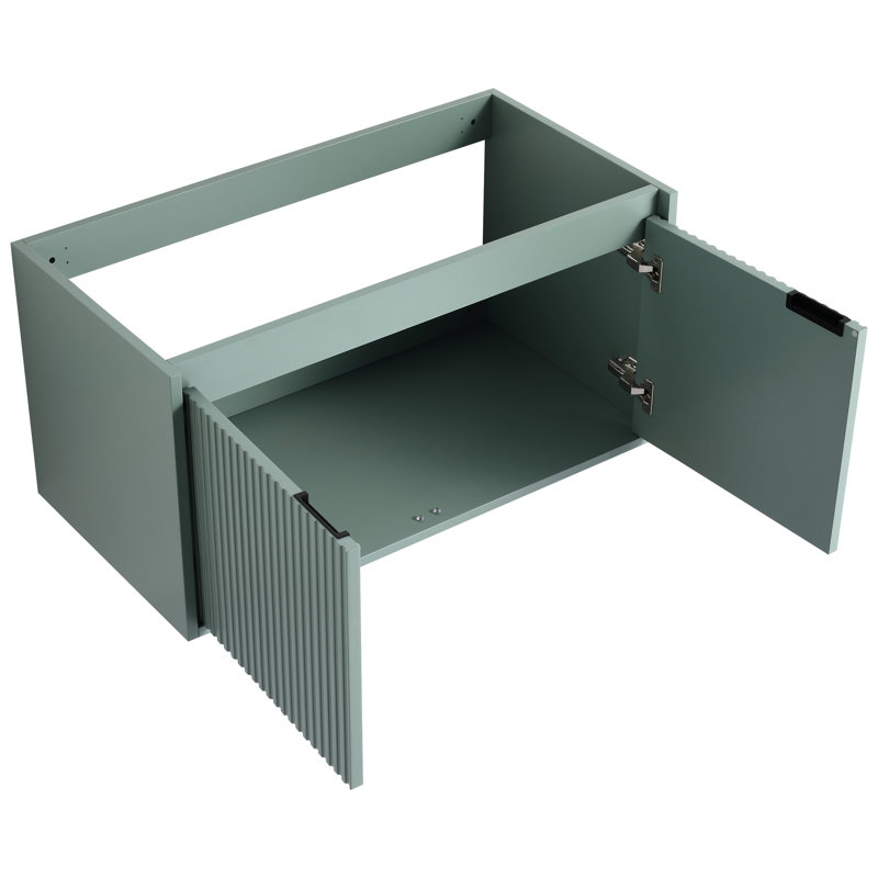 Meuble-lavabo 36 po avec lavabo en résine mural, 36", Vert clair