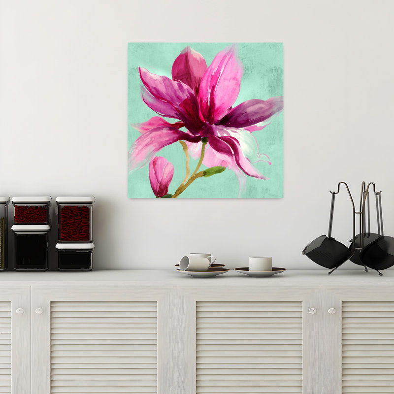 Sweetpea II abstrait délicat éthéré fleur nature, H 18 po x l 18 po