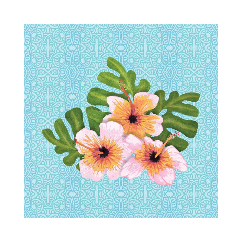 Hibiscus - par Angelika Parker, impression, Toile tendue, Aucun mat, H 26 po x l 26 po x P 1,5 po