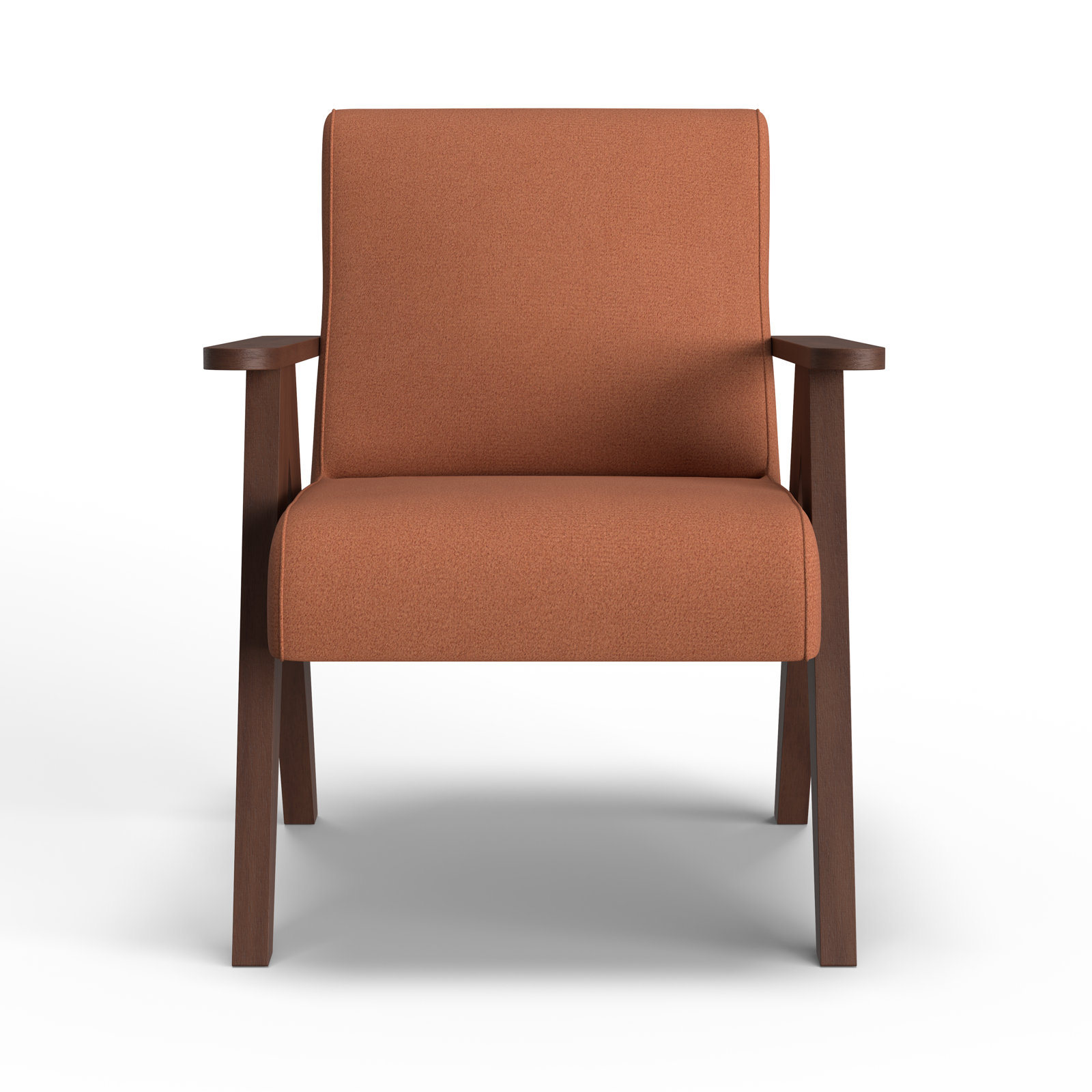 Luna Upholstered Jeanneret Accent Chair, Rosewood, Dark Walnut