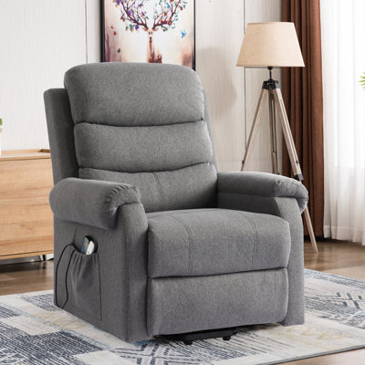 Fauteuil inclinable électrique lève-personne de 28,7 po de largeur avec masseur et coussin chauffant