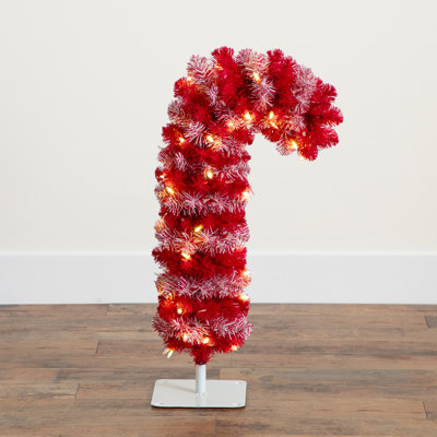 30in. Pre-Lit Artificial Candy Cane Christmas Tree with 100 Micro LED Lights