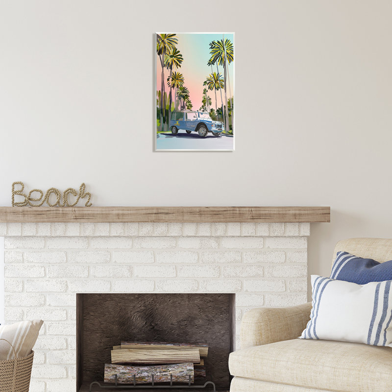 Glam Tropical Truck Art Print on MDF Wood