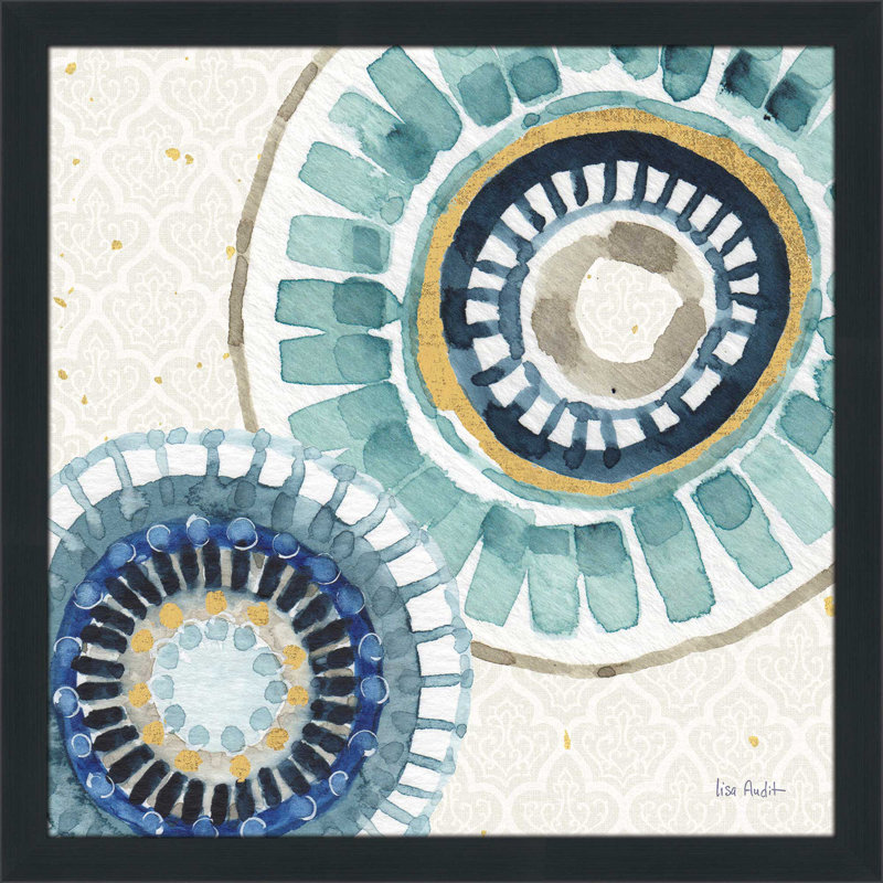 « indigold xv », reproduction de peinture à l’aquarelle sur toile encadrée, H 21,5 po x l 21,5 po x P 0,75 po, Cadre espresso