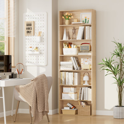 Idlewild 82.5'' H Standard Bookcase, 7-Tier Open Bookcase, Home Library Bookcase