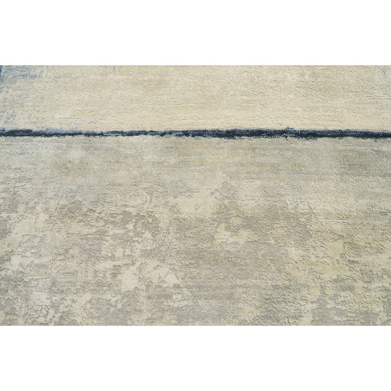 Handmade Silk and Wool Area Rug, Rectangle 9' x 12'