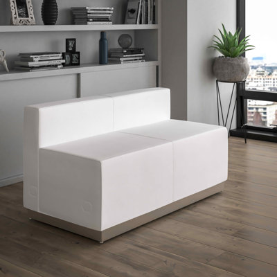 Causeuse LeatherSoft Hercules Alon avec base en acier inoxydable - mobilier de réception