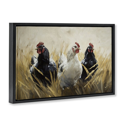 Cadre flottant Chickens In Wheat Field, design par Tina LeCour
