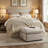 Square Upholstered Ottoman With Wooden Legs, Multi-Functional Footrest For Living Room, Bedroom, Various Fabrics & Colors-1240336768