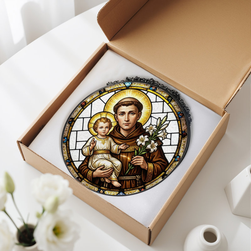 Vitrail Saint Child ， 7,8H, H 7,8 po