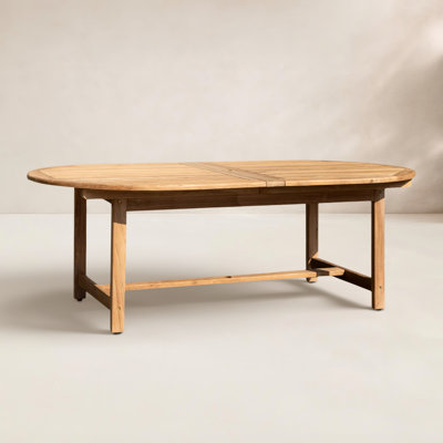 Pascoe Oval Extendable Outdoor Dining Table With Umbrella Hole , 118.1'' in. W 47.25'' in. D