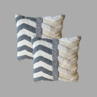 Appliqued Cotton Blend Pillow Cover