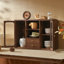 Buffet de cuisine en bois de noyer noir, armoire de comptoir avec rangement pour cuisine et salle à manger