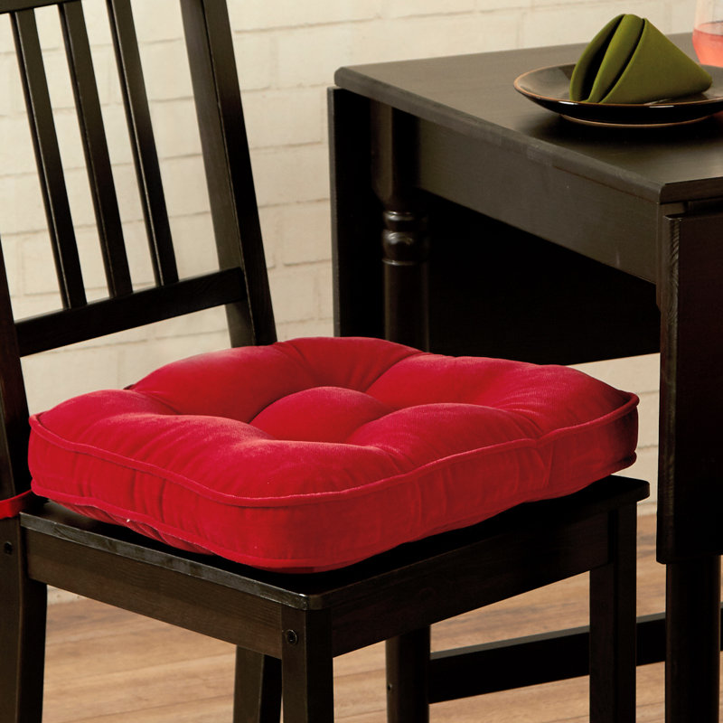 Coussin de chaise réversible en microfibre, Rouge écarlate