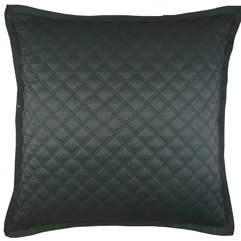 Double Diamond Coverlet, Charcoal, Queen Coverlet + 2 Euro Shams