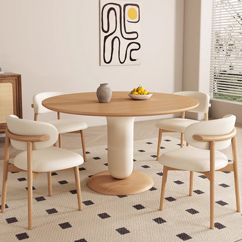 4 - Person Solid Wood Solid Wood Top Pedestal Dining Set, 29.52" H x 47.24" L x 47.24" W