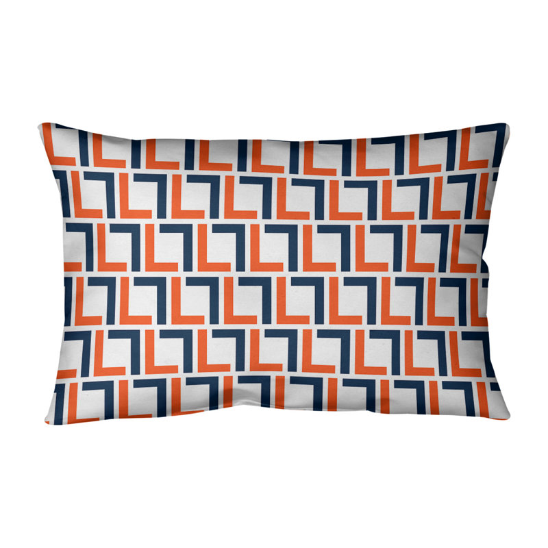  Housse de coussin rectangulaire Football Luxury, Blanc / orange / bleu, Faux lin