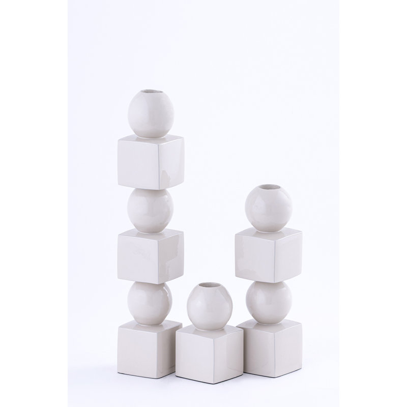 Aluminium Candle Holder Sm, Blanc