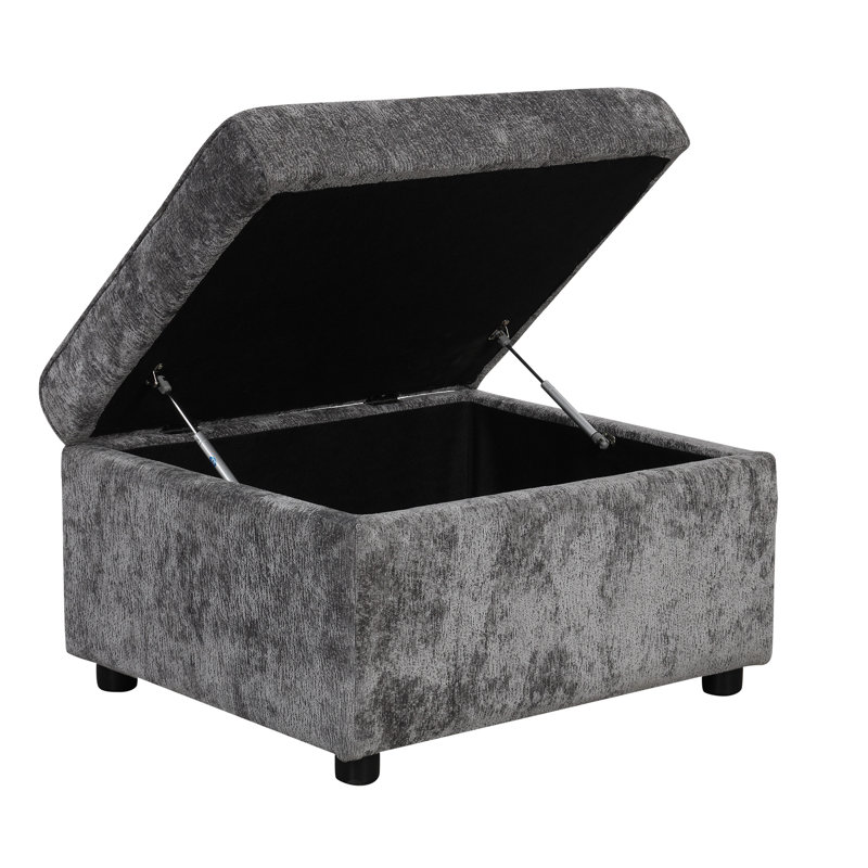 5 - Piece Upholstered Sectional, Gray Chenille