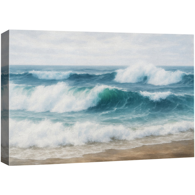 "Coastal Ocean Waves", sérénité, photos de salon de plage, impression encadrée sur toile, H 12 po x l 18 po x P 1,5 po