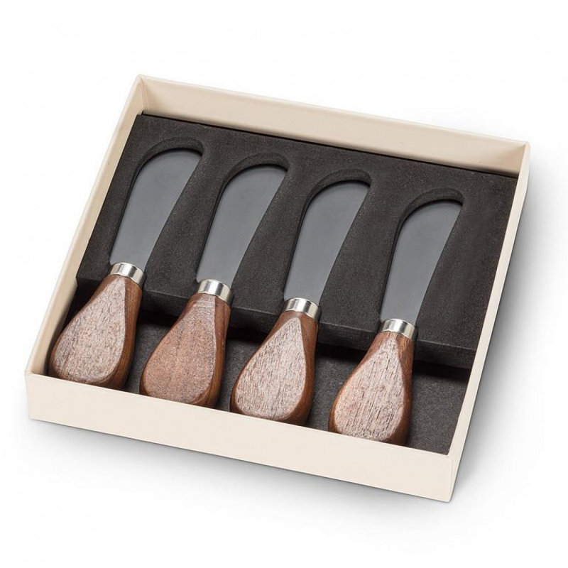 Ensemble de 4 épandeurs à pate en bois de noyer Pokorny