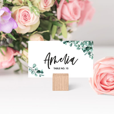 Cartes de place argentées en eucalyptus pour tables de fête de mariage, places assises pour porte-nom, paquet de 60