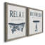 Palm Bath I - Ensemble de 2 encadrements d'art textuel sur toile-779011586-779011611