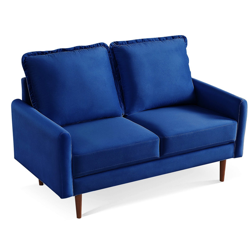 Nakeitha Fabric 56.7'' Reception Loveseat, Blue