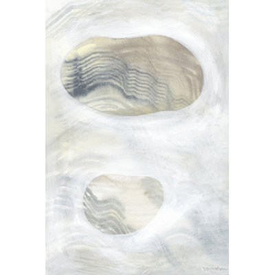 Neutral River Rocks II 1 Piece Painting on Canvas