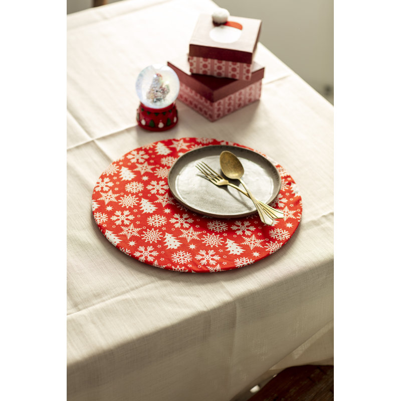 Polyester Abstract Charger, Red