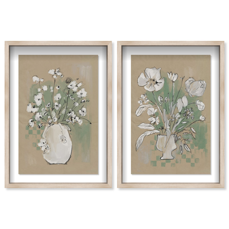 Spring Energy Set Shadowbox Floral & Botanical Print by Oliver Gal, Black Frame, 10 x 15, 25" H x 17" W