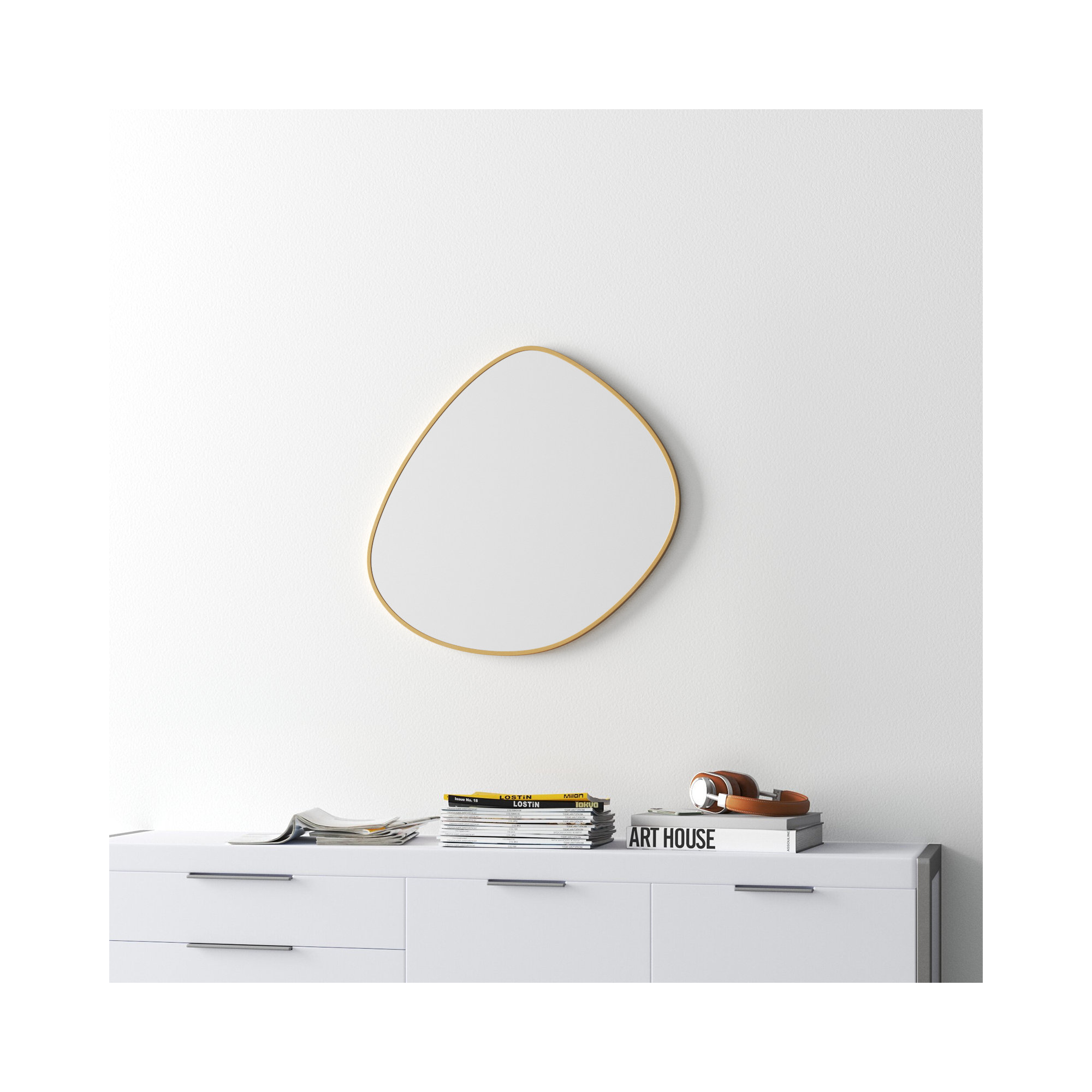 Eastie Metal Mirror, Gold, 29" x 28"