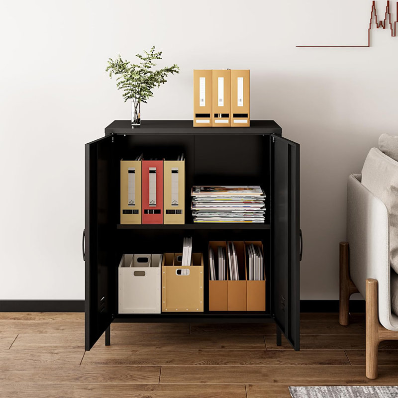 Armoire de rangement en métal avec buffet à 2 portes en acier