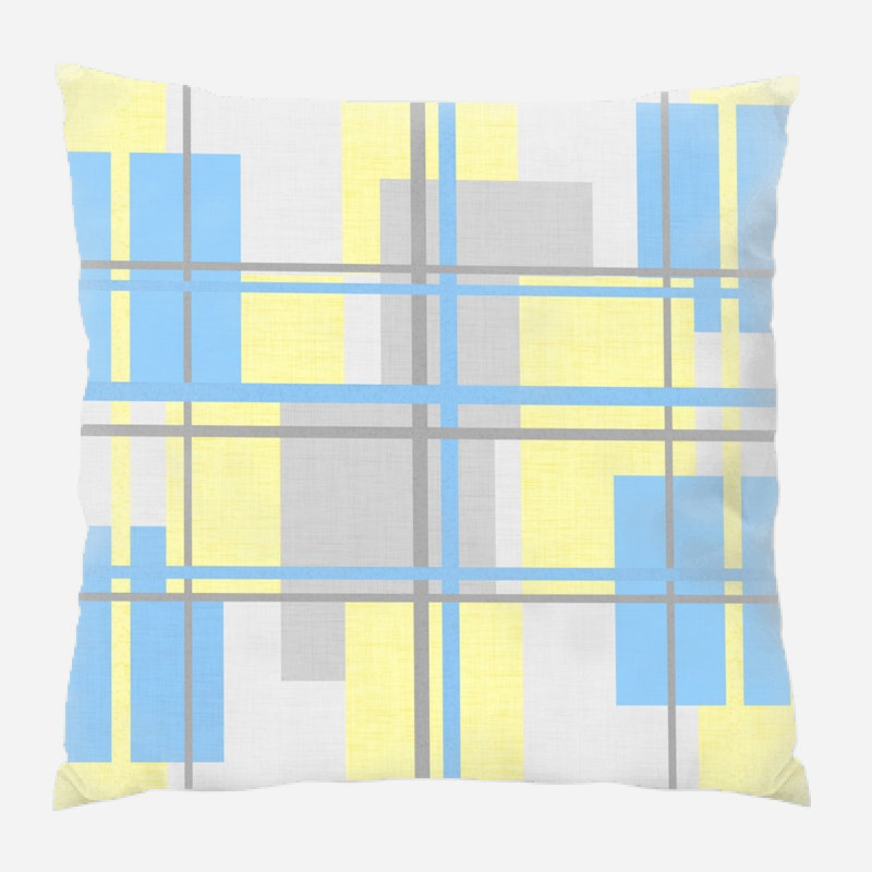 Fabric Geometric Microsuede Reversible Throw Pillow