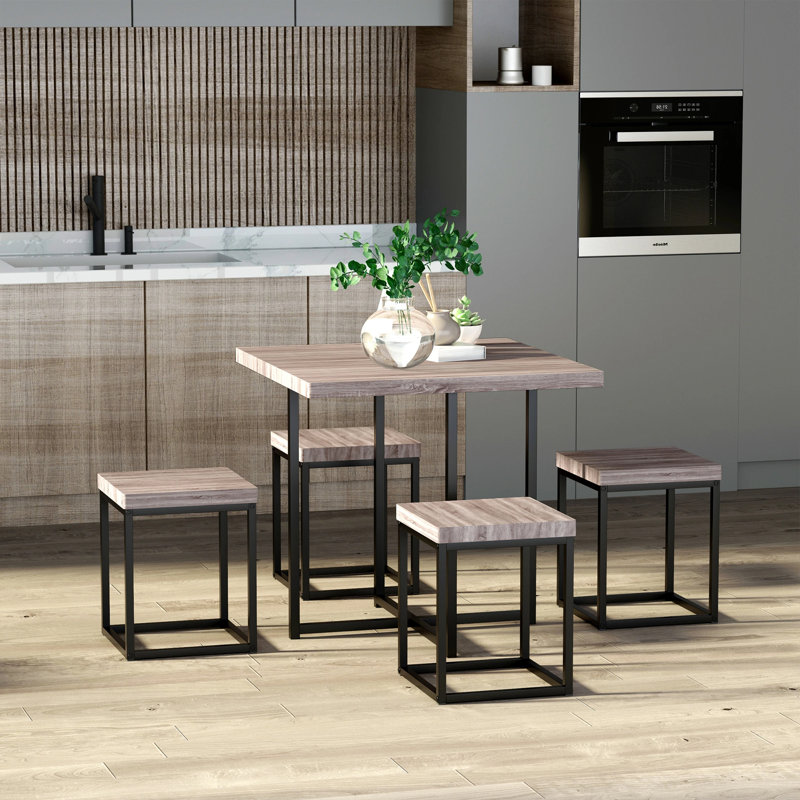 Moya 4 - Person Trestle Dining Set, Natural Wood