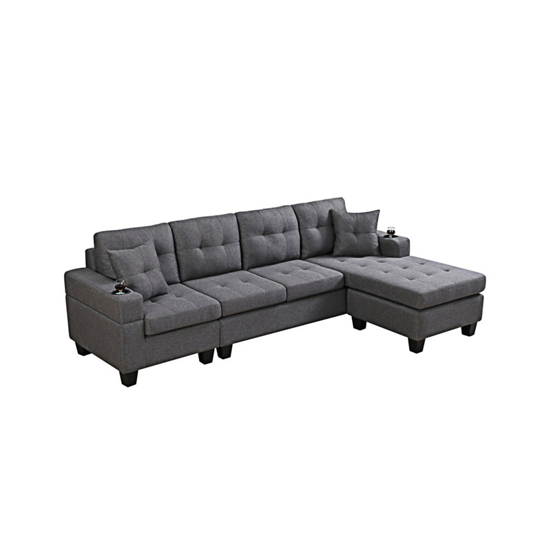 Canapé modulaire réversible Kiaren, Gris