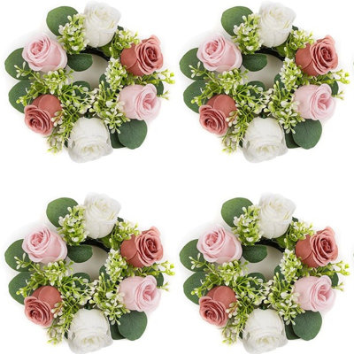 Candle Rings Wreaths Artificial Flowers Wedding Centerpieces