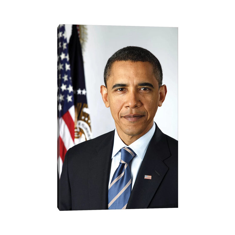 Barack Obama (1961- ) 1 Piece Wrapped Canvas Wall Art, 101.6 cm H x 66.04 cm W x 3.175 cm D